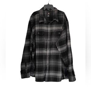 Dickies Men’s Heavyweight Plaid Flannel Button Up Shirt Relaxed Fit Size 3X